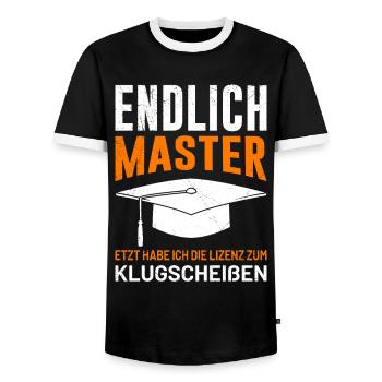 Obtention de la licence de master - T-shirt contrasté Homme - noir/blanc - Devant - AI Model Female 172 light (172cm) & AI Model Male 178 light (178cm)