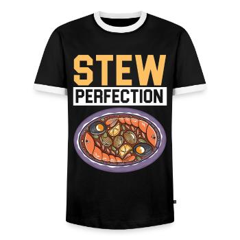 Cioppino Lover Foodie Nourriture Mer Américaine - T-shirt contrasté Homme - noir/blanc - Devant - AI Model Female 172 light (172cm) & AI Model Male 178 light (178cm)