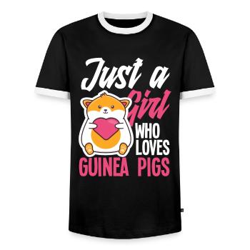 Meerschweinchen Mädchen - Männer Kontrast-T-Shirt - Schwarz/Weiß - Vorne - AI Model Female 172 light (172cm) & AI Model Male 178 light (178cm)