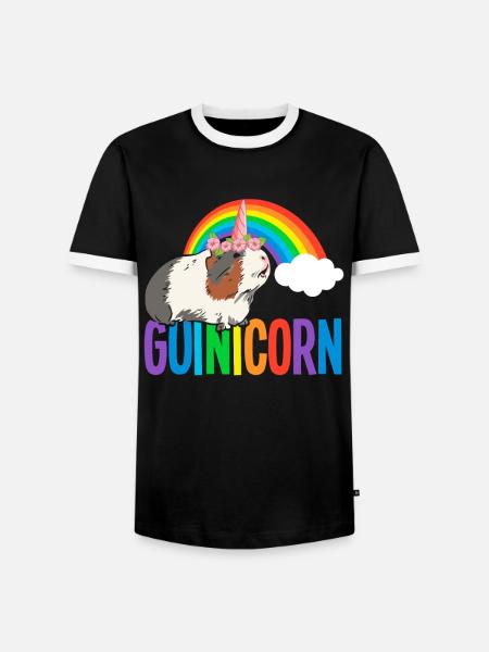 Meerschweinchen Regenbogen LGBTQ - Männer Kontrast-T-Shirt - Schwarz/Weiß