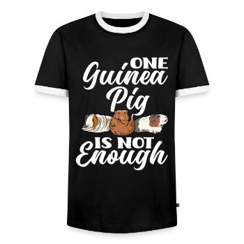 Meerschweinchen - Männer Kontrast-T-Shirt - Schwarz/Weiß - Vorne - AI Model Female 172 light (172cm) & AI Model Male 178 light (178cm)