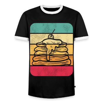 Pancake Lover Kids Retro Vintage - Männer Kontrast-T-Shirt - Schwarz/Weiß - Vorne - AI Model Female 172 light (172cm) & AI Model Male 178 light (178cm)