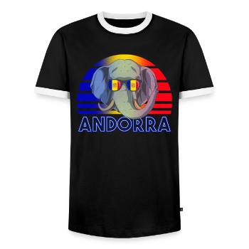 Andorra - Männer Kontrast-T-Shirt - Schwarz/Weiß - Vorne - AI Model Female 172 light (172cm) & AI Model Male 178 light (178cm)
