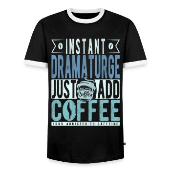 Dramaturge instantané Il suffit d’ajouter du café - T-shirt contrasté Homme - noir/blanc - Devant - AI Model Female 172 light (172cm) & AI Model Male 178 light (178cm)