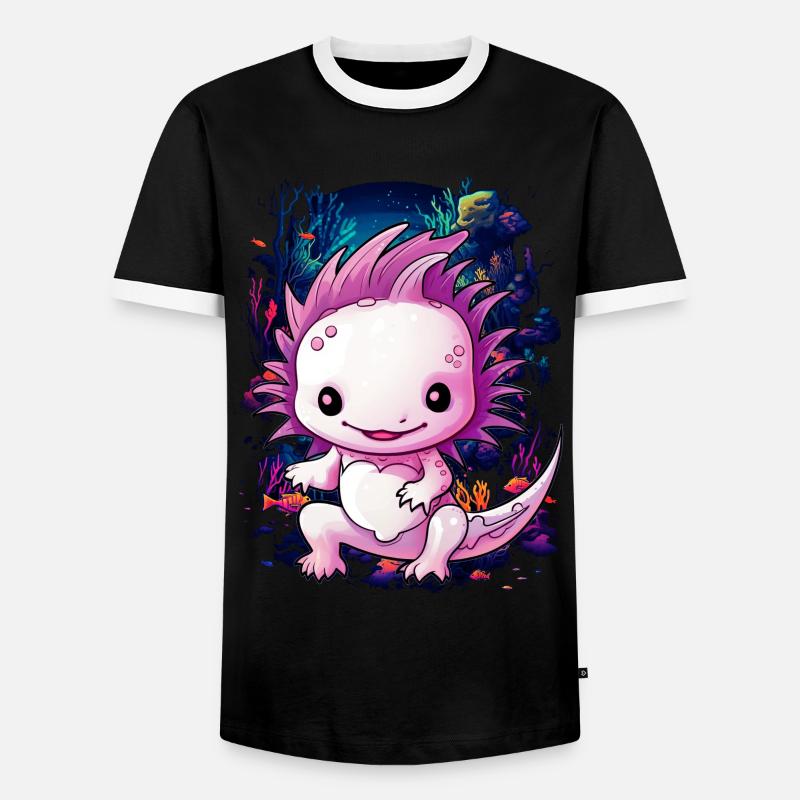 Axolotl - Men's Ringer Shirt - black/white