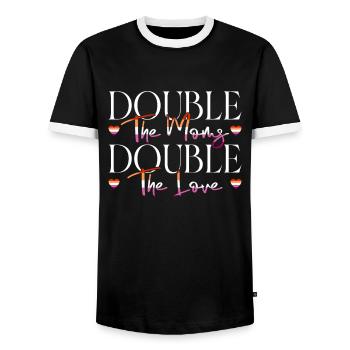 Gay Mom Lesbian Mothers Mothers Day - Men's Ringer Shirt - black/white - Front - AI Model Female 172 light (172cm) & AI Model Male 178 light (178cm)