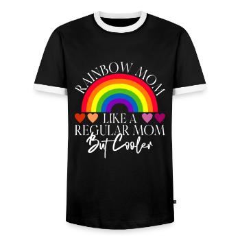 Gay Mom Lesbian Mothers Mothers Day - Men's Ringer Shirt - black/white - Front - AI Model Female 172 light (172cm) & AI Model Male 178 light (178cm)