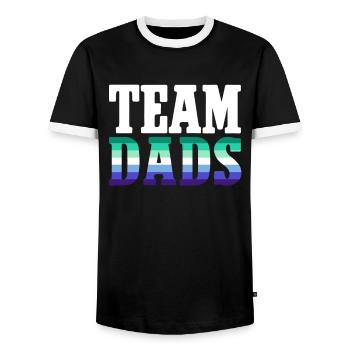 Gay Papa Allié Papa Fête des Pères - T-shirt contrasté Homme - noir/blanc - Devant - AI Model Female 172 light (172cm) & AI Model Male 178 light (178cm)