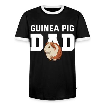 Meerschweinchen Papa - Männer Kontrast-T-Shirt - Schwarz/Weiß - Vorne - AI Model Female 172 light (172cm) & AI Model Male 178 light (178cm)