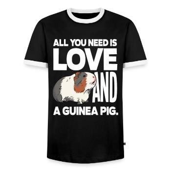Liebe Meerschweinchen - Männer Kontrast-T-Shirt - Schwarz/Weiß - Vorne - AI Model Female 172 light (172cm) & AI Model Male 178 light (178cm)