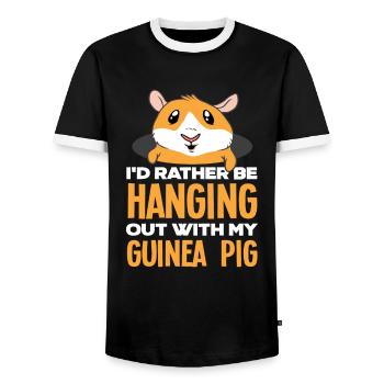 Meerschweinchen Haustiere Geschenk - Männer Kontrast-T-Shirt - Schwarz/Weiß - Vorne - AI Model Female 172 light (172cm) & AI Model Male 178 light (178cm)