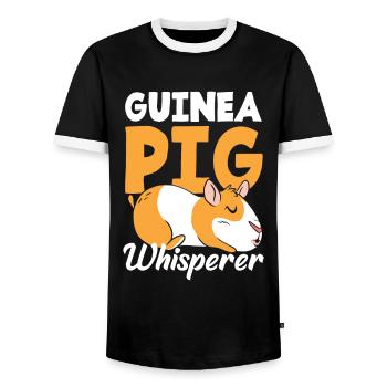 Meerschweinchen Flüsterer - Männer Kontrast-T-Shirt - Schwarz/Weiß - Vorne - AI Model Female 172 light (172cm) & AI Model Male 178 light (178cm)