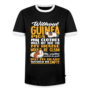 Meerschweinchen - Männer Kontrast-T-Shirt - Schwarz/Weiß - Vorne - AI Model Female 172 light (172cm) & AI Model Male 178 light (178cm)