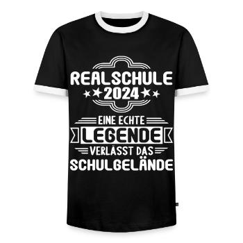 Secondary School Young Girls Secondary School 2024 - Men's Ringer Shirt - black/white - Front - AI Model Female 172 light (172cm) & AI Model Male 178 light (178cm)