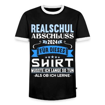 Secondary School Young Girls Secondary School 2024 - Men's Ringer Shirt - black/white - Front - AI Model Female 172 light (172cm) & AI Model Male 178 light (178cm)