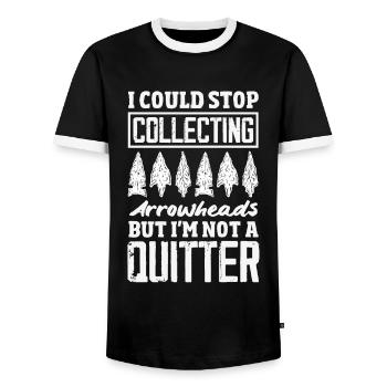 Arrowhead Hunter Archery Arrowhead - Men's Ringer Shirt - black/white - Front - AI Model Female 172 light (172cm) & AI Model Male 178 light (178cm)