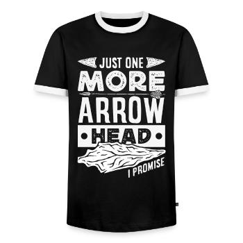 Arrowhead Hunter Archery Arrowhead - Men's Ringer Shirt - black/white - Front - AI Model Female 172 light (172cm) & AI Model Male 178 light (178cm)