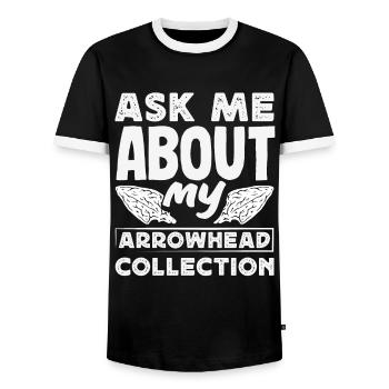 Arrowhead Hunter Archery Arrowhead - Men's Ringer Shirt - black/white - Front - AI Model Female 172 light (172cm) & AI Model Male 178 light (178cm)