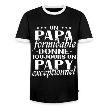 Un papa formidable Papy exceptionnel cadeau - T-shirt contrasté Homme - noir/blanc - Devant - AI Model Female 172 light (172cm) & AI Model Male 178 light (178cm)