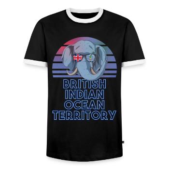 Territoire britannique de l'océan Indien - T-shirt contrasté Homme - noir/blanc - Devant - AI Model Female 172 light (172cm) & AI Model Male 178 light (178cm)