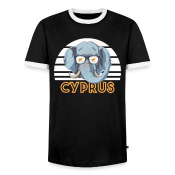 Zypern - Männer Kontrast-T-Shirt - Schwarz/Weiß - Vorne - AI Model Female 172 light (172cm) & AI Model Male 178 light (178cm)