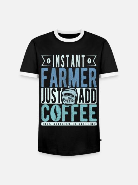 Instant Farmer Just Add Coffee - Men's Ringer Shirt - black/white