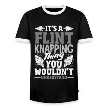 Arrowhead Hunter Archery Arrowhead - Men's Ringer Shirt - black/white - Front - AI Model Female 172 light (172cm) & AI Model Male 178 light (178cm)