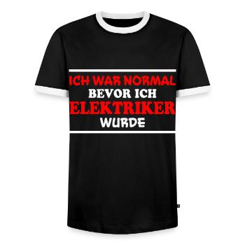 Elektriker Spruch Job Lustiges Elektriker Geschenk - Männer Kontrast-T-Shirt - Schwarz/Weiß - Vorne - AI Model Female 172 light (172cm) & AI Model Male 178 light (178cm)