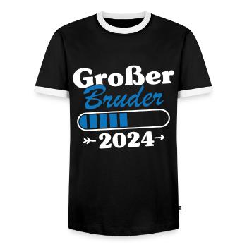 Großer Bruder Loading 2024 - Männer Kontrast-T-Shirt - Schwarz/Weiß - Vorne - AI Model Female 172 light (172cm) & AI Model Male 178 light (178cm)