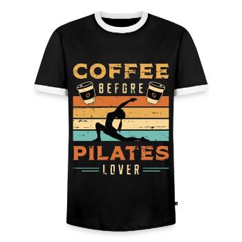 Pilates Lover Coffee Pilates Class Coffee Lover - Männer Kontrast-T-Shirt - Schwarz/Weiß - Vorne - AI Model Female 172 light (172cm) & AI Model Male 178 light (178cm)