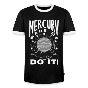 Retrograde planets Mercury retrograde - Men's Ringer Shirt - black/white - Front - AI Model Female 172 light (172cm) & AI Model Male 178 light (178cm)
