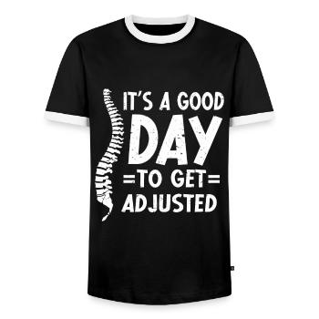 Chiropraktiker Chiropraktik - Männer Kontrast-T-Shirt - Schwarz/Weiß - Vorne - AI Model Female 172 light (172cm) & AI Model Male 178 light (178cm)