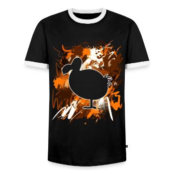 Dodo - Men's Ringer Shirt - black/white - Front - AI Model Female 172 light (172cm) & AI Model Male 178 light (178cm)