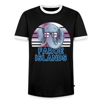 Färöer Inseln - Männer Kontrast-T-Shirt - Schwarz/Weiß - Vorne - AI Model Female 172 light (172cm) & AI Model Male 178 light (178cm)
