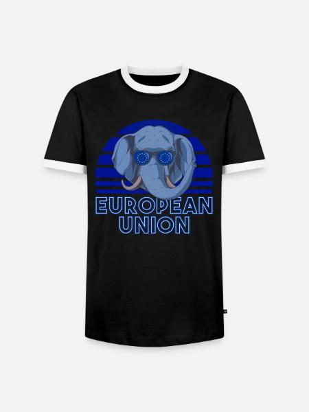 Europäische Union - Männer Kontrast-T-Shirt - Schwarz/Weiß