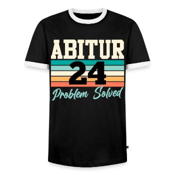 Abitur 2024 Problème Résolu Diplômés Du Secondaire Drôle - T-shirt contrasté Homme - noir/blanc - Devant - AI Model Female 172 light (172cm) & AI Model Male 178 light (178cm)
