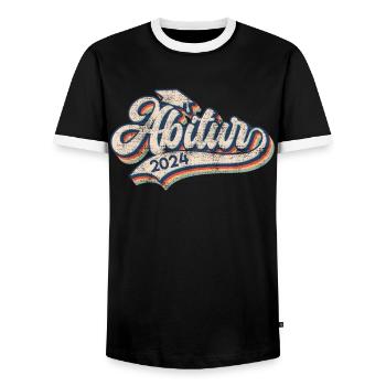 ABI 2024 Certificat de fin d’études secondaires Abitur Abitur - T-shirt contrasté Homme - noir/blanc - Devant - AI Model Female 172 light (172cm) & AI Model Male 178 light (178cm)