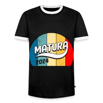 Maturité 2024 Certificat de fin d’études secondaires 2024 - T-shirt contrasté Homme - noir/blanc - Devant - AI Model Female 172 light (172cm) & AI Model Male 178 light (178cm)