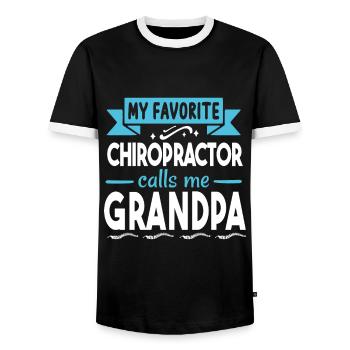 Chiropraktiker Chiropraktik - Männer Kontrast-T-Shirt - Schwarz/Weiß - Vorne - AI Model Female 172 light (172cm) & AI Model Male 178 light (178cm)