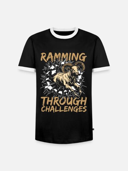 Widder Tier Widder - Männer Kontrast-T-Shirt - Schwarz/Weiß