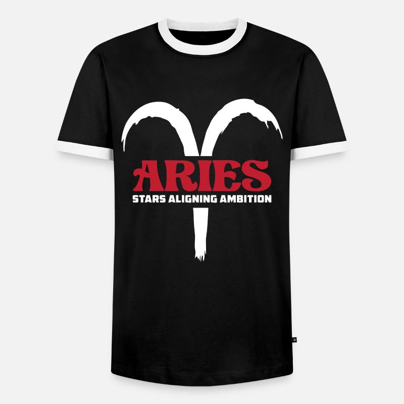 Widder Astrologie - Männer Kontrast-T-Shirt - Schwarz/Weiß