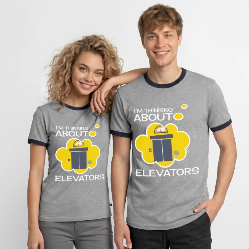 Thinking Elevators Elevator Elevator Elevator Men's Ringer Shirt
