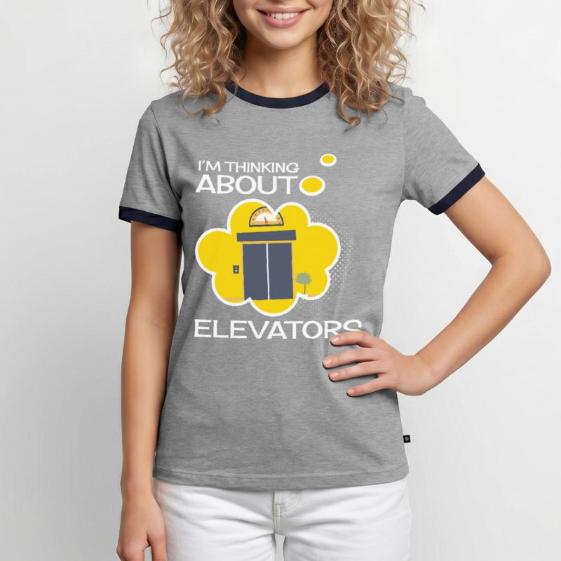 Thinking Elevators Elevator Elevator Elevator Men's Ringer Shirt