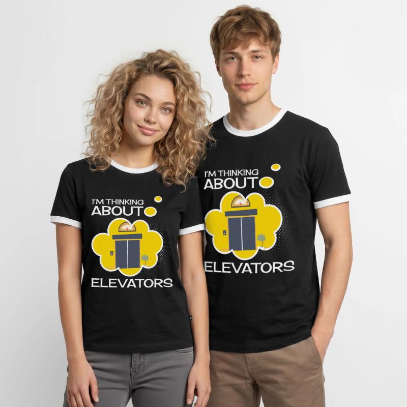 Thinking Elevators Elevator Elevator Elevator Men's Ringer Shirt