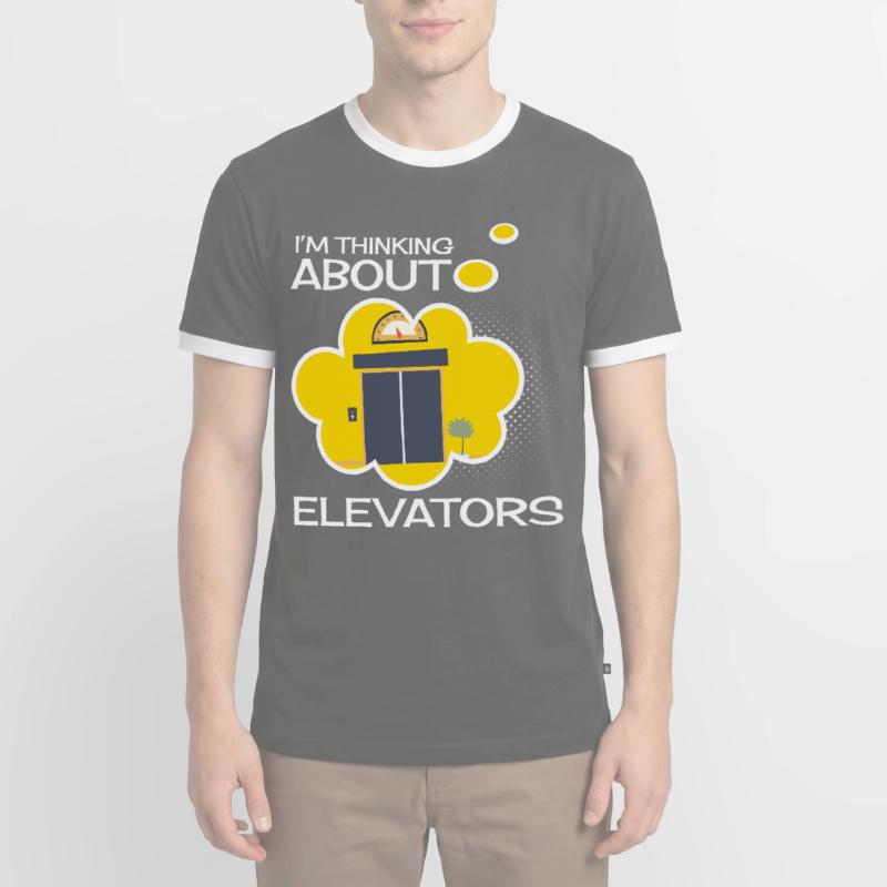 Thinking Elevators Elevator Elevator Elevator Men's Ringer Shirt