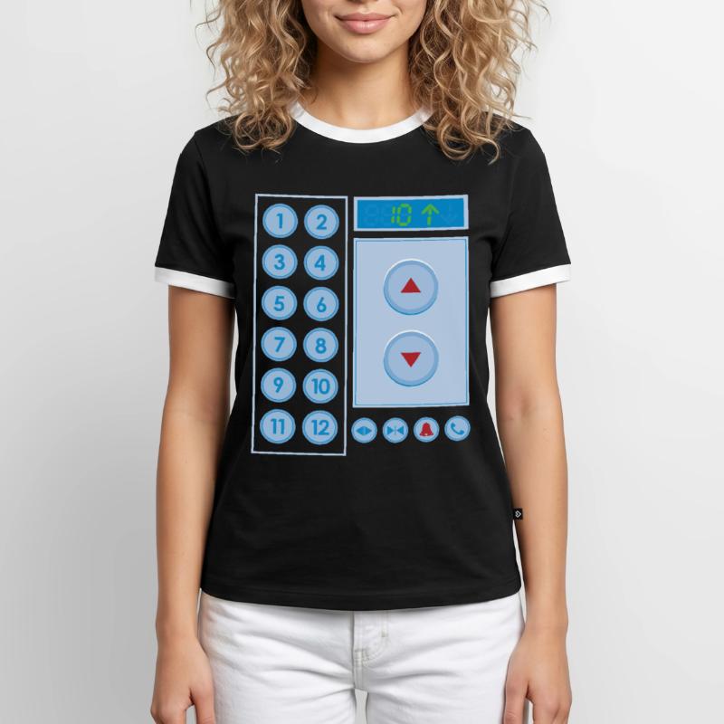 Elevator Elevator Elevator Buttons Elevator Men's Ringer Shirt