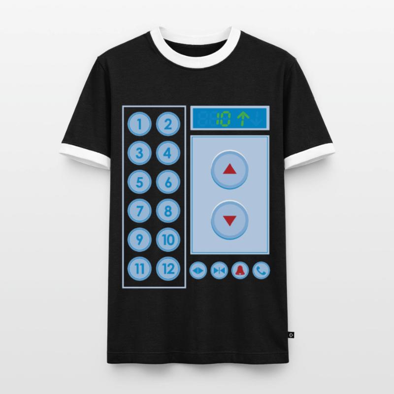 Elevator Elevator Elevator Buttons Elevator Men's Ringer Shirt
