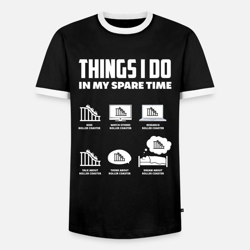 Achterbahnfan Freizeitpark - Männer Kontrast-T-Shirt - Schwarz/Weiß