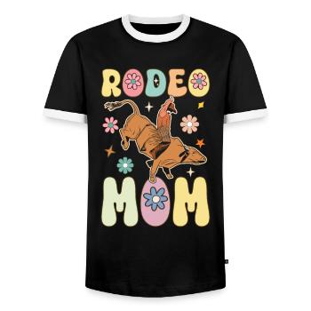 Groovy Western Country Bull Rider - T-shirt contrasté Homme - noir/blanc - Devant - AI Model Female 172 light (172cm) & AI Model Male 178 light (178cm)