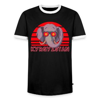 Kyrgyzstan - Men's Ringer Shirt - black/white - Front - AI Model Female 172 light (172cm) & AI Model Male 178 light (178cm)